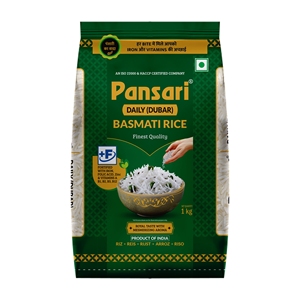 Riz Basmati Séché et Fortifié Pansari 1kg, Riz à Grains Longs pour Usage Quotidien, Durée de Conservation de 24 Mois - Product Image 2
