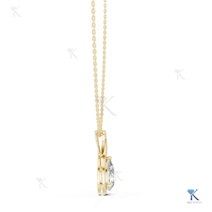 3.50 CT Lab Grown Diamond Teardrop Halo Pendant <b>Necklace</b> Solid <b>Gold</b> Fine Women <b>Infinity</b> Charm Luxury Jewelry Gift Party Wedding - Product Image 6