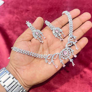 American Diamonds Premium Fine Jewelry <b>Set</b> <b>Silver</b> Plated <b>Necklace</b> 11714381LPI - Product Image 1