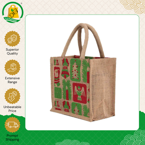 Bolsa Pequeña de Yute Ecológica de Primera Calidad para Exportación a Granel con Asas Onduladas de Algodón para Llevar Regalos - Product Image 3