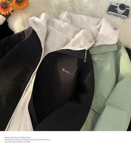 Winter Fashion Trend <b>Thick</b> <b>Fleece</b> Warm Hooded <b>Jacket</b> Men's Casual Loose Sports Plus Large Size High Quality Zipper Breathable - Product Image 6