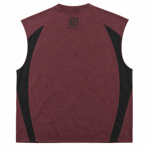 Moto Streetwear High Street <b>Y2K</b> Oversized Sleeveless Muscle Tank <b>Top</b> Vintage Washed Racing Print Distressed Details 100% Cotton - Product Image 4