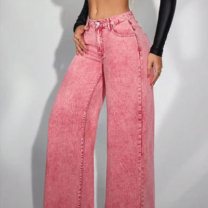 Custom Ladies <b>Baggy</b> Pant Fashionable Denim <b>Jeans</b> Loose Fit Trendy <b>Women</b> Casual wear Ladies <b>Baggy</b> Stylish <b>Jeans</b> Pants - Product Image 3