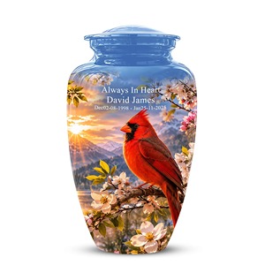 Urna funeraria negra para adultos con diseño de pájaro guardacorpas azul, urna clásica grande para cenizas de adultos y bolsa de terciopelo gratis. - Product Image 6