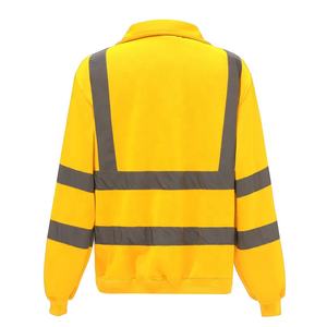Sudadera con capucha polar de seguridad reflectante de mezcla de algodón básico de alta calidad Sudadera con capucha de hombre de estilo de diseño de logotipo personalizado - Product Image 2