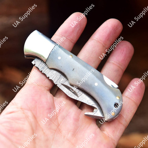 Couteaux de poche tactiques pliants faits main en acier Damas à pointe tombante, personnalisables ODM OEM, longueur totale de 7,5 pouces - Product Image 5