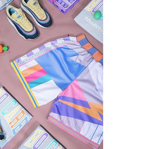 กางเกงบาสเก็ตบอลตาข่ายผู้ชายแบบสั่งทำพิเศษ มีกระเป๋าข้าง เอวยางยืดพร้อมเชือกผูก  งานพิมพ์ซับลิเมชั่น 3 มิติ รับผลิตแบบ OEM ODM - Product Image 4