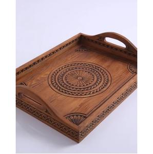 Plateau de service en bois naturel, best-seller, pour le petit-déjeuner, le thé, le café, les collations et l'utilisation quotidienne en cuisine, disponible à bon prix - Product Image 1