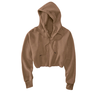 Hoodie court personnalisé pour femme, sweat-shirt en polaire pour la gym, vêtement de sport décontracté, tenue de fitness imperméable et écologique - Product Image 1
