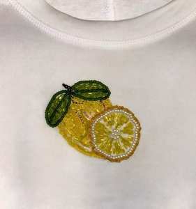 Camiseta sin mangas acanalada bordada para niños, diseño floral, de algodón, ropa de verano hecha a mano - Product Image 2