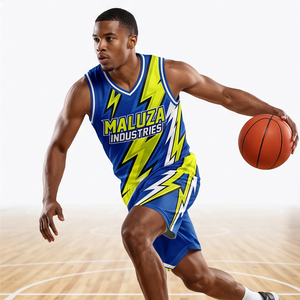 MALUZA INDUSTRIES Vente en gros d'usine Maillots de basket-ball d'équipe Maluza par sublimation Séchage rapide Respirant Anti-humidité Réversible - Product Image 4
