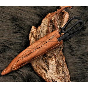 Couteau médiéval avec aiguille à découper et fourreau, forgé à la main, style Viking/Celtique - Product Image 3