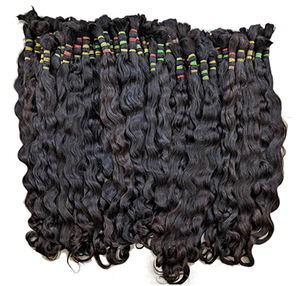 Extensiones de Cabello Humano Natural Negro de 32 Pulgadas, Ondulado, Cabello Indio Virgen, Remy, Sin Trama, para Trenzas, Puntas Suaves y Gruesas - Product Image 1
