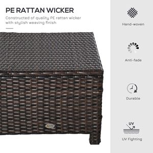 Pouf da Esterno in Rattan PE 20 con Cuscino Marrone Misto Resistente allo Sbiadimento - Product Image 6