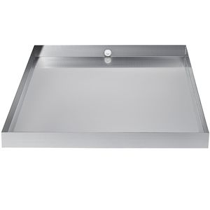Vassoio di scarico compatto per lavatrice in acciaio inossidabile 304 resistente, spessore 18 GA, 32 x 30 x 2,5 pollici, con foro di scarico - Product Image 1