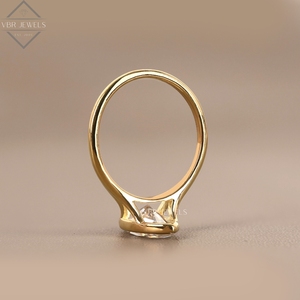 Bague solitaire en or jaune avec diamant taille marquise serti clos, bijoux de fiançailles et de mariage de luxe pour femme, fournisseur de cadeaux - Product Image 3