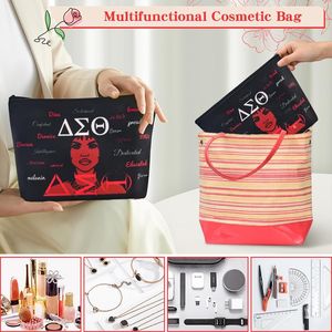 Borse per Cosmetici DST Stile 3-Nero, Regalo per Confraternite Greche, Accessori per Sorelle e Amiche - Product Image 3