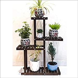 Handcrafted Rubber <b>Rectangle</b> 3-Tier Mid Century Modern Plant Stand with Ceramic <b>Planters</b>-Wholesale - Product Image 2