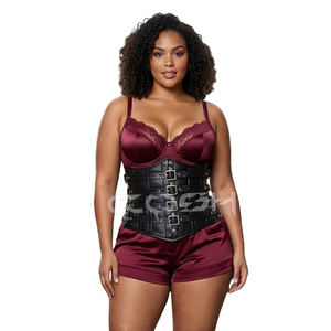 Genuine Leather Multi-Buckle Waist Cincher Heavy Duty Steel Boned <b>Waspie</b> Corset with D-Rings | Wholesale Punk Gothic <b>Belt</b> - Product Image 2