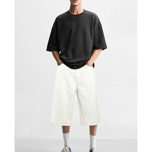 Pantalones Cortos de Mezclilla con Lavado Ácido OEM, Estilo Urbano, Corte Holgado, Vintage, de Algodón, con Logotipo Personalizado - Product Image 6