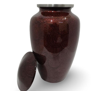 Red Ceramic Cremation Urn Memorial <b>Ashes</b> <b>Casket</b> Modern Teardrop Keepsake Urn With Velvet Bag - Product Image 3