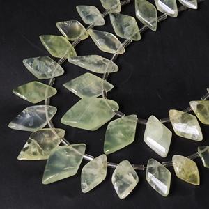 Cuentas de Prehnita hechas a mano de 8 pulgadas, forma de marquesa pulida lisa, cuentas de piedra verde Natural de 15-25MM de largo para la fabricación de joyas - Product Image 1