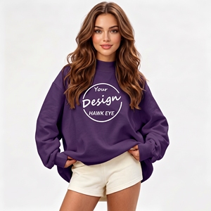 Custom Logo Women's Soft Cotton Mock Neck Streetwear Embroidered <b>Jumper</b> Fleece Oversized <b>Pullover</b> Women Mockneck Sweatshirt - Product Image 1