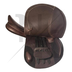 อานม้ากระโดดแบบมีโลโก้สั่งทำพิเศษ ทำจากหนังแท้ อานม้าแบบอังกฤษแบบ Close Contact ผลิตภัณฑ์สำหรับแข่งม้าจากอินเดีย - Product Image 4