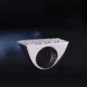 Modern Sterling Silver Rose Gold Plated Bezel Set Moissanite Hiphop Bridal <b>Promise</b> <b>Ring</b> <b>for</b> Women <b>Men</b> - Product Image 2