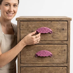 Hot Selling Pink Distressed Industrial Ceramic Furniture Handles and <b>Knobs</b> for Kitchen Bedroom Wardrobe <b>Dresser</b>-beads Art - Product Image 2