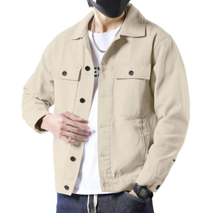 Mens Denim Jacket Lightweight Cotton Relaxed Fit Vintage Long Sleeve Top Fashionable Piece Soft Comfortable Denim Wear - Product Image 1