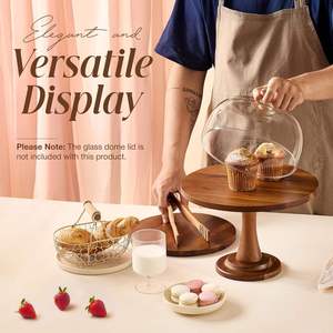 Support à gâteau décoratif en bois écologique pour table de desserts de mariage, finition bois naturel, passe au lave-vaisselle, design stable - Product Image 6