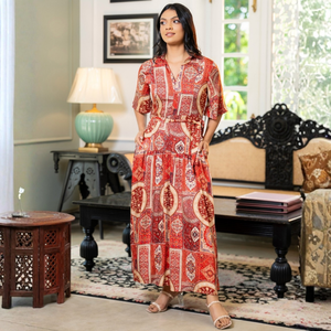 Vestido maxi de rayón estilo bohemio para mujer - Product Image 3