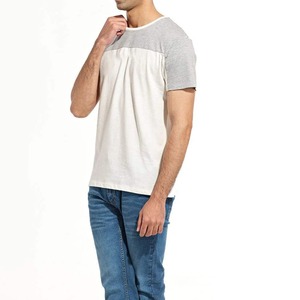 เสื้อยืดแขนสั้นผู้ชาย คอโอ ทรงปกติ แต่งขอบตัดสี ผ้าถักเนื้อคอตตอน ระบายอากาศได้ดี น้ำหนัก 220 กรัม สไตล์ลำลอง - Product Image 1