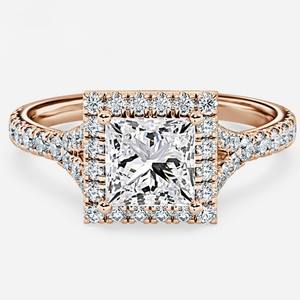 Igi Certified Cvd HPHT Lab Grown 14K 18K Anillo de boda de oro sólido Corte de princesa de alta calidad para mujeres y hombres para fiestas - Product Image 1