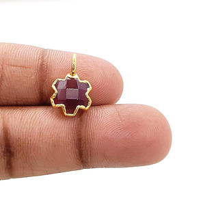 Dijes de Cuarzo Rubí en Forma de Estrella, Electrochapados en Cobre, 10mm, para Joyería - Product Image 5