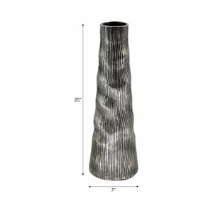 Vase de sol en métal fait main de 20 pouces, style design industriel, porte-fleurs décoratif pour l'intérieur de la maison - Product Image 1