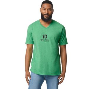 Camiseta de Cuello en V para Hombre, Color Verde Irlandés, Ligera, Suave, Transpirable, de Manga Corta, Informal, Básica, Mezcla de Algodón, para Uso Diario - Product Image 2