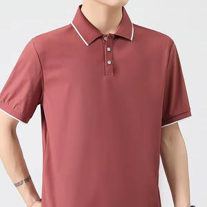 Men's All-<b>Match</b> for Polo T-Shirt for Summer Solid Color Quick-Drying Ice Silk Knitted Fabric New Style - Product Image 1
