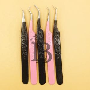 Pinzas Profesionales para Extensión de Pestañas, Pinzas para Pestañas de Mink, Acero Inoxidable, Oferta con Logotipo, Diseño de Corazón, Pinzas de 45 Grados - Product Image 3