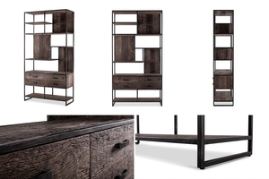 Wecandle Durable Eco-Friendly Metal <b>Bookcase</b> Premium Industrial Metal Frame Multi-Tier Display Rack Modern Open Shelving for - Product Image 5