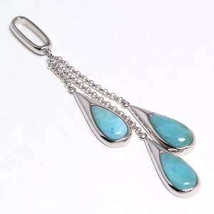 Triple Teardrop <b>Necklace</b> 925 Sterling Silver Minimalist Elegant Waterfall Dangle Pendant <b>Long</b> Blue Gemstone Jewelry Women Seaila - Product Image 4