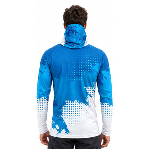 Custom Masked Fishing <b>Hoodie</b> UPF 50 Long Sleeve Fishing Wear <b>UV</b> <b>Protection</b> Quick Dry Hooded Fishing Shirts for Men - Product Image 4