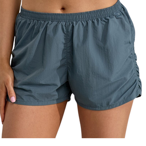 Shorts Azules con Volantes para Mujer, Corte Holgado, Transpirables, Shorts de Verano Casuales, Ropa de Playa, Ropa Informal - Product Image 1