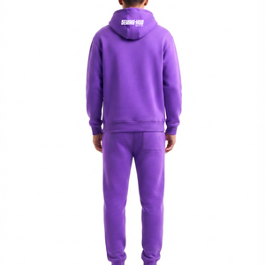 Nouveau survêtement deux pièces en coton avec logo personnalisé 2026, sweat à capuche et pantalon de jogging zippé, survêtements pas chers pour hommes - Product Image 2