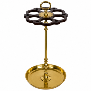 Porte-parapluies sur pied en laiton de qualité supérieure avec plateau de récupération d'eau et support multi-emplacements pour entrée, maison, bureau, hôtel - Product Image 1