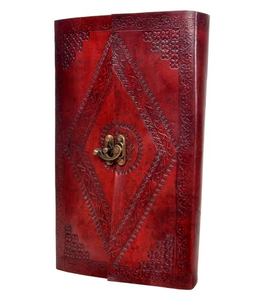 Handmade Embossed Leather Journal New Design Vintage Color Spiral Saddle <b>Stitching</b> Customizable Travelers' Notebook Fashion <b>Gift</b> - Product Image 2