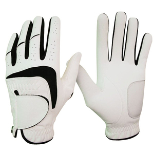 Nouveaux gants de golf unisexes en cuir véritable blanc, antidérapants, design à enfiler, cuir de mouton de la meilleure qualité pour les gants - Product Image 1