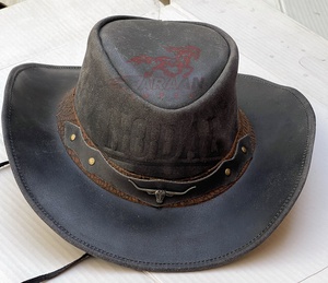 Sombrero Outback de Cuero Negro, Estilo Western Clásico de Ala Ancha, con Banda Trenzada, para Actividades al Aire Libre y Montar a Caballo - Product Image 2