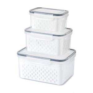 Contenedor rectangular de plástico para almacenamiento de alimentos con tapa para refrigerador, congelador y despensa - Product Image 5